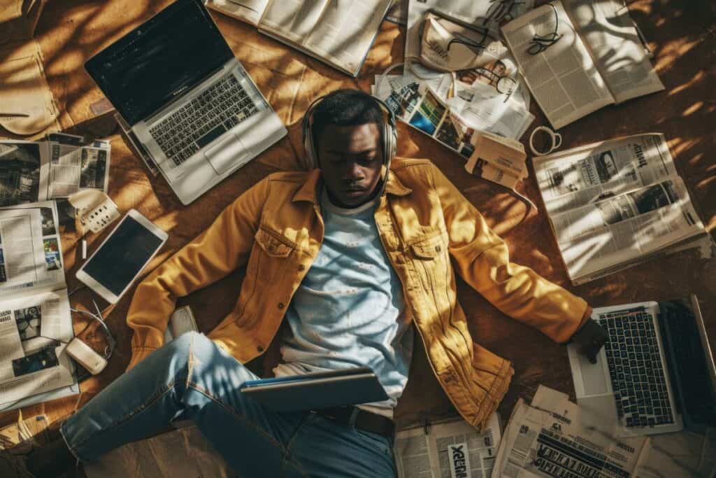 The young african american human laying down