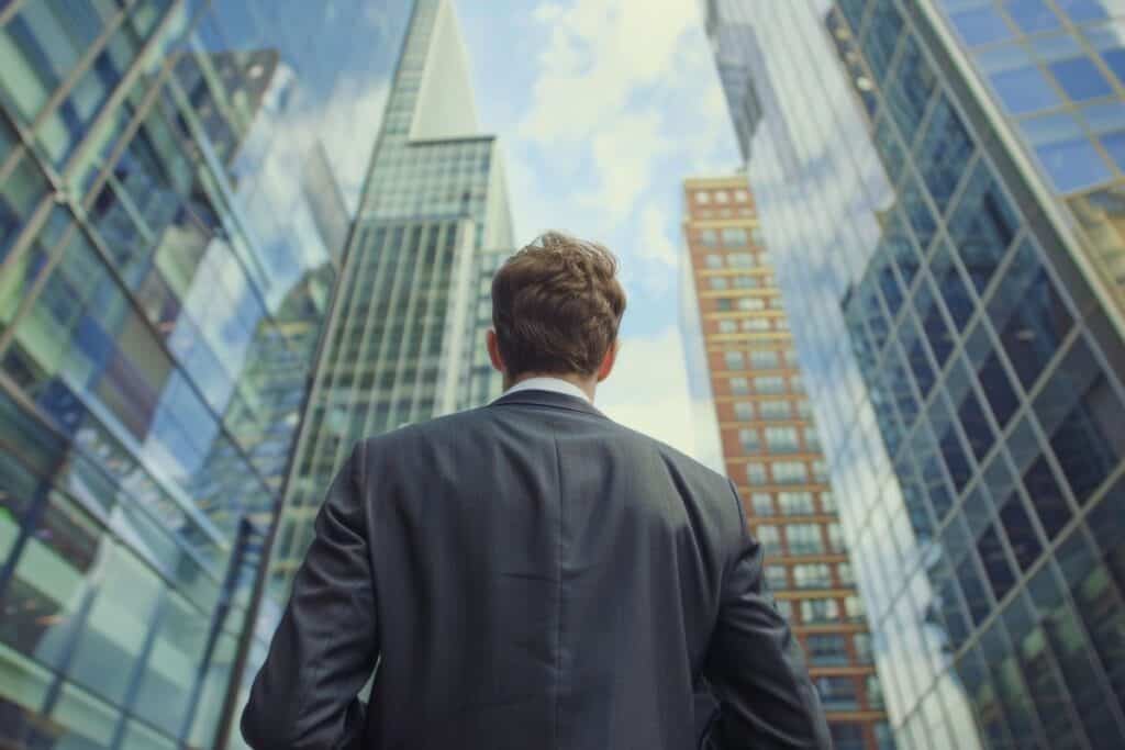 Businessman in city