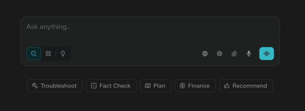 Screenshot of Perplexity dashboard