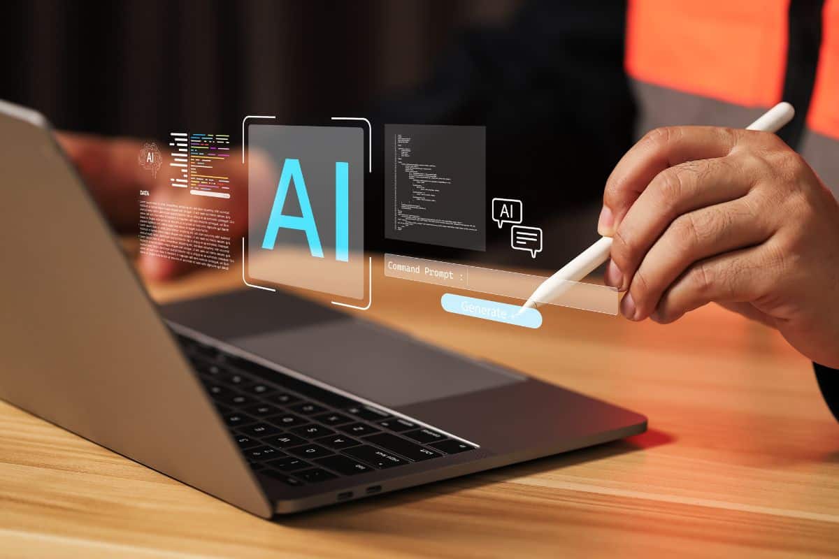 Industrial technology concept showing engineer using digital pen