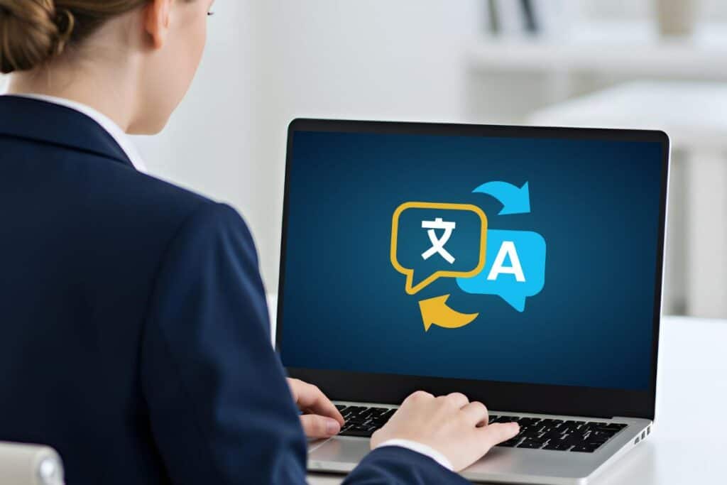 Digital language translation in business settings