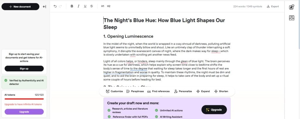 Short blog introduction generated by Aithor A
