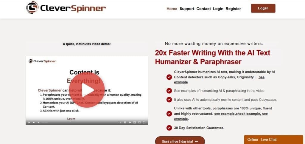 CleverSpinner İncelemesi: Hala Güvenilir Bir Paraphrasing Aracı mı? 2 CleverSpinner İncelemesi: Hala Güvenilir Bir Paraphrasing Aracı mı? cleverspinner incelemesi