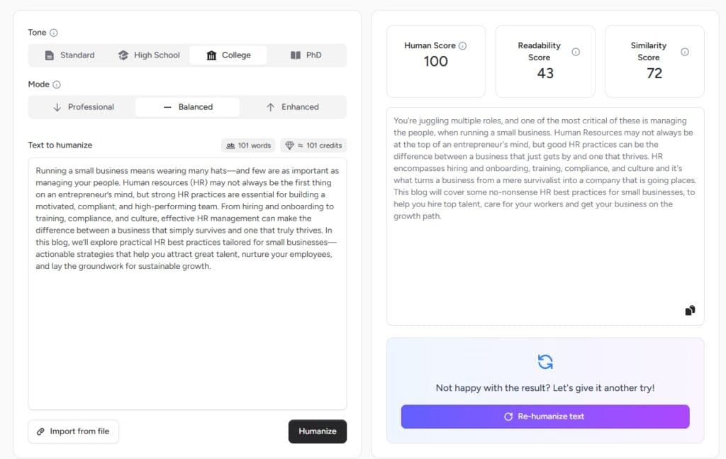 Обзор GPTHuman AI: может ли он обмануть детекторы искусственного интеллекта? 6 Обзор GPTHuman AI: может ли он обмануть детекторы искусственного интеллекта? Обзор gpthuman ai