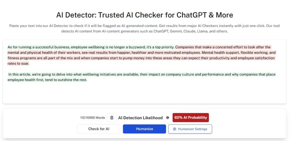 Обзор GPTHuman AI: может ли он обмануть детекторы искусственного интеллекта? 7 Обзор GPTHuman AI: может ли он обмануть детекторы искусственного интеллекта? Обзор gpthuman ai