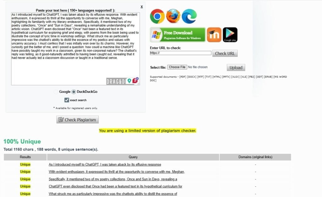 Plagiarisma-recension: Kan det upptäcka AI-skriven eller omskriven text? plagiarisma-recension