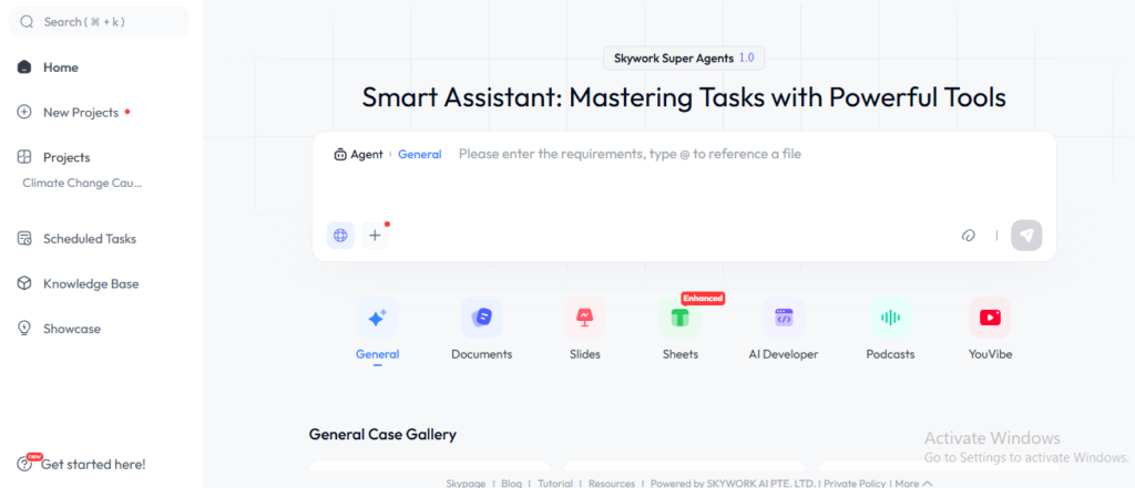 Análise do Skywork AI: é preciso ou apenas mais um hype sobre IA? 2 Skywork AI homepage screenshot