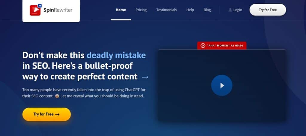 Spin Rewriter İncelemesi: Gerçekten AI veya İntihal Sorunlarını Aşabilir mi? spin rewriter incelemesi