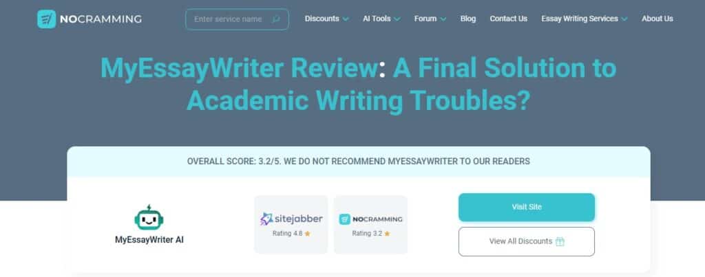 Recenze MyEssayWriter AI: Stojí to za to, nebo ne? Recenze myessaywriter ai