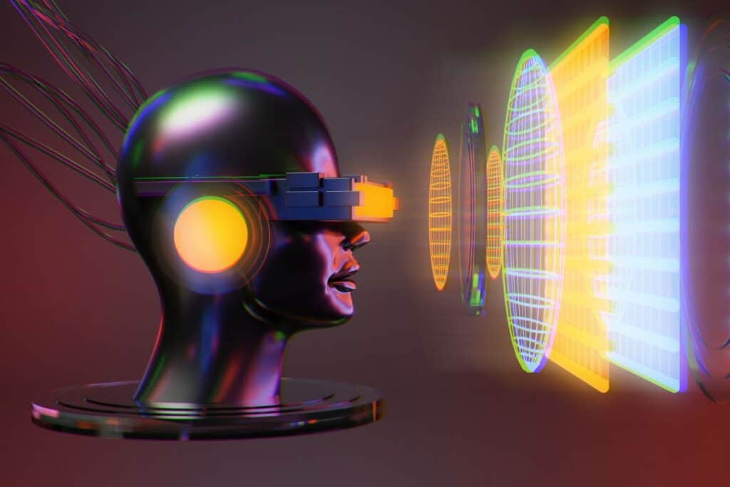 Як генеративний ШІ може покращити людську креативність 4 Metaverse vr simulation gaming cyberpunk style