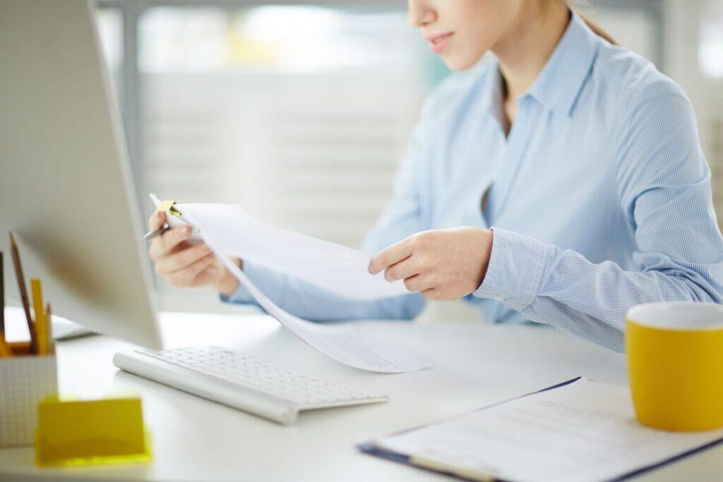 woman doing paperwork