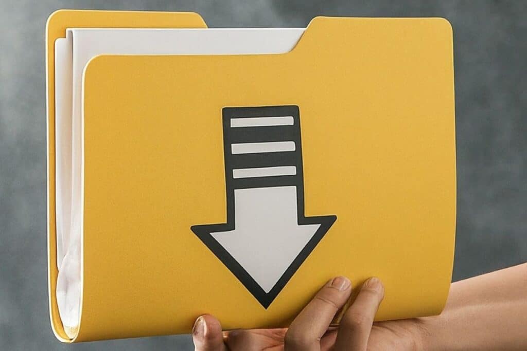 Revisión de Unicheck: Plagio Checker Desglose 5 File management folder with download arrow