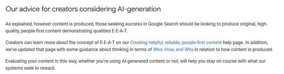 Screenshot about AI topic about considering AI-generation