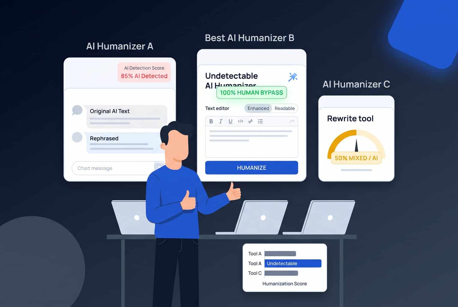 ¿Cuál es el mejor humanizador de IA? Comparación de las mejores herramientas