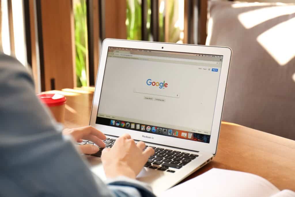 young woman using a laptop