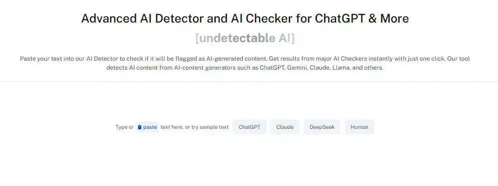 Cómo citar un poema: Ejemplos MLA, APA y Chicago 7 Captura de pantalla de un detector avanzado de IA y de la interfaz del verificador de IA