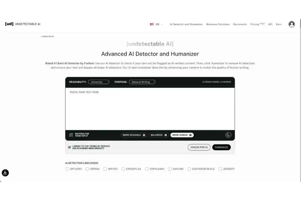 Undetectable AI's AI Detector and Humanizer