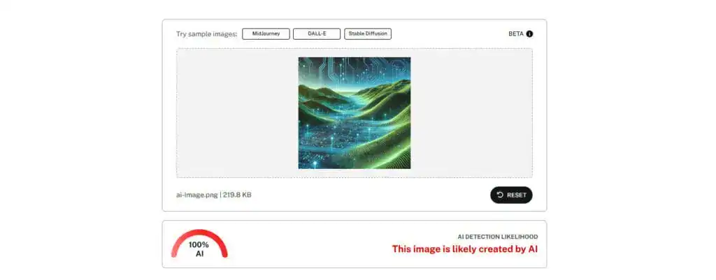 AI image detector step 3