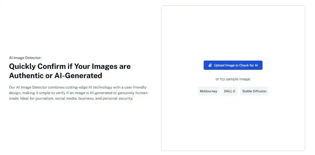 Screenshot of an AI Image Detector