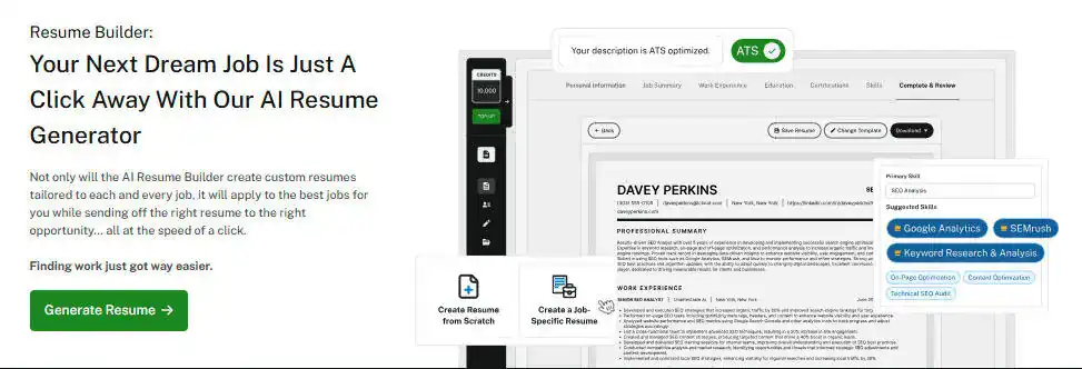 Undetectable AI-powered resume builder generator