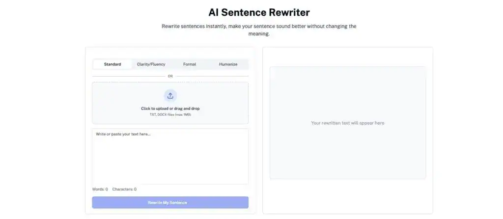 AI Sentence Rewriter screenshot
