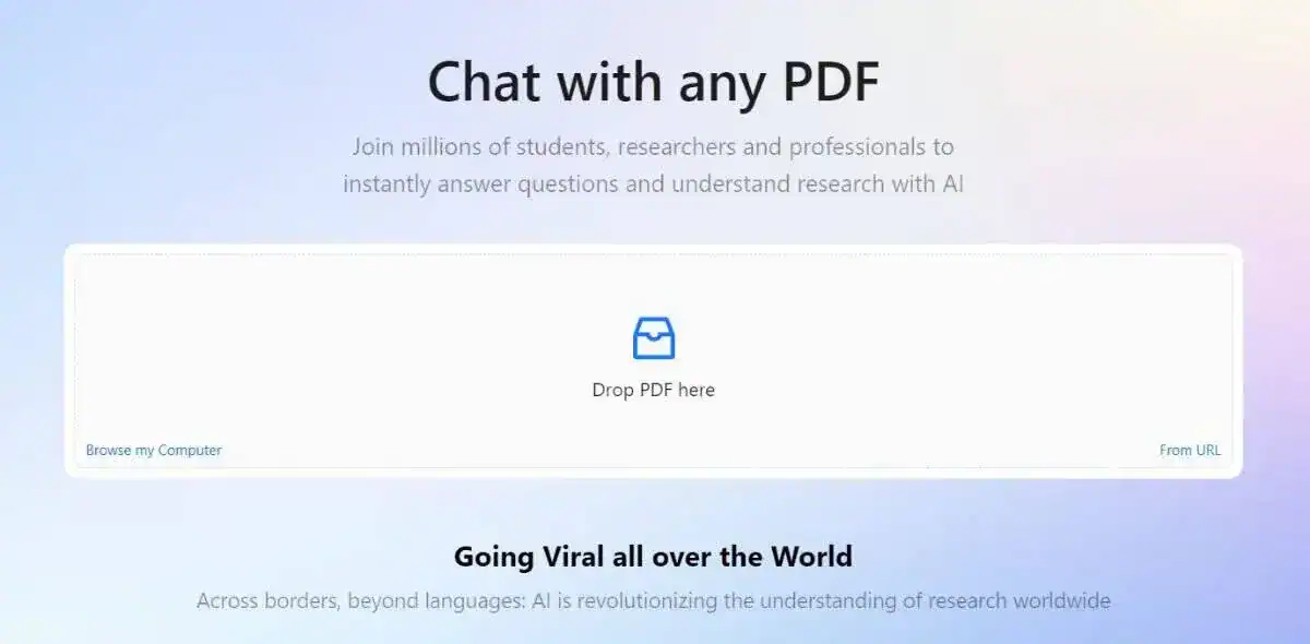 ChatPDF homepage