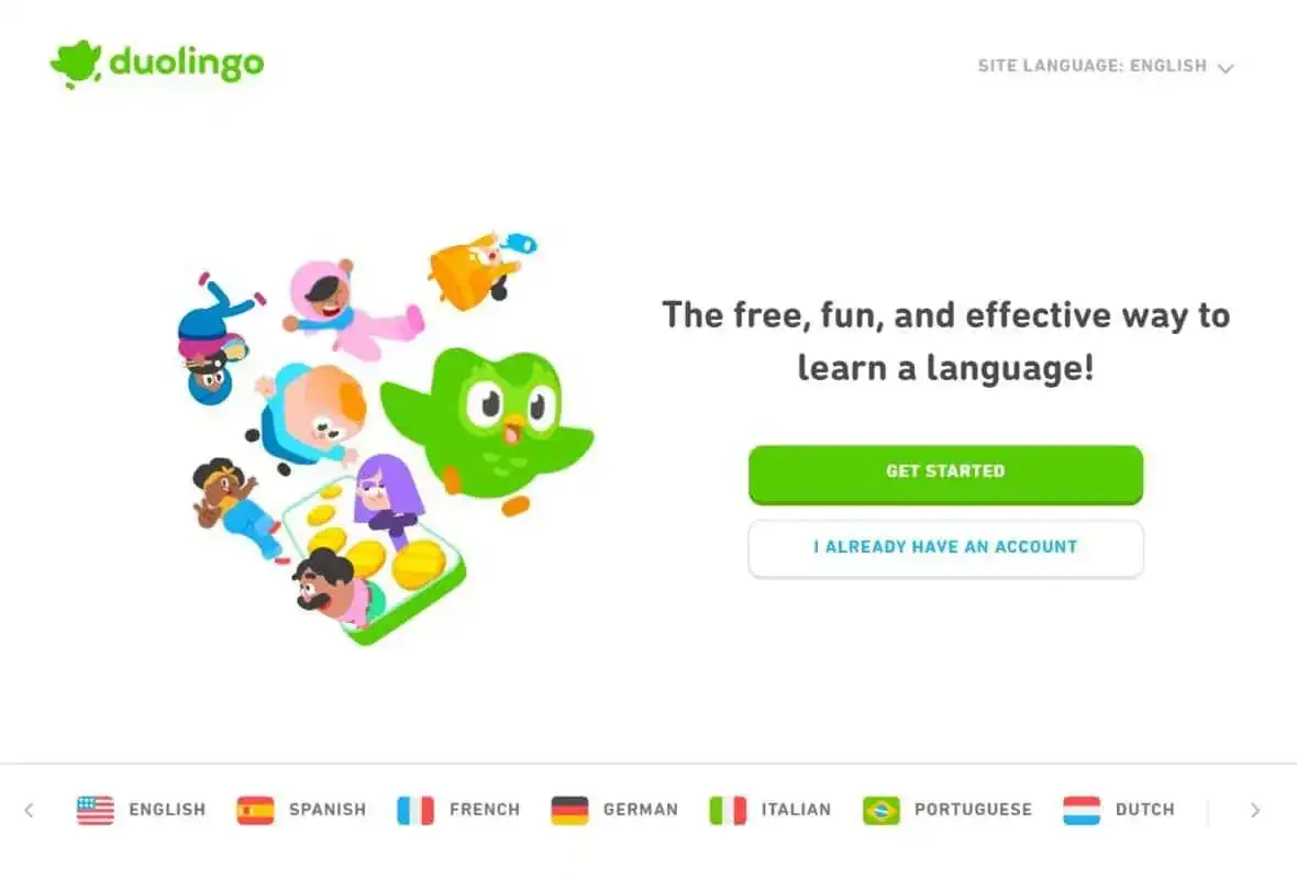 Duolingo homepage