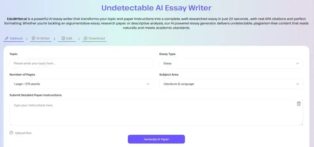 EduWriter AI Review: Wie genau und hilfreich ist es für Aufsätze? 2 EduWriter AI Review: Wie genau und hilfreich ist es für Aufsätze? eduwriter ai review