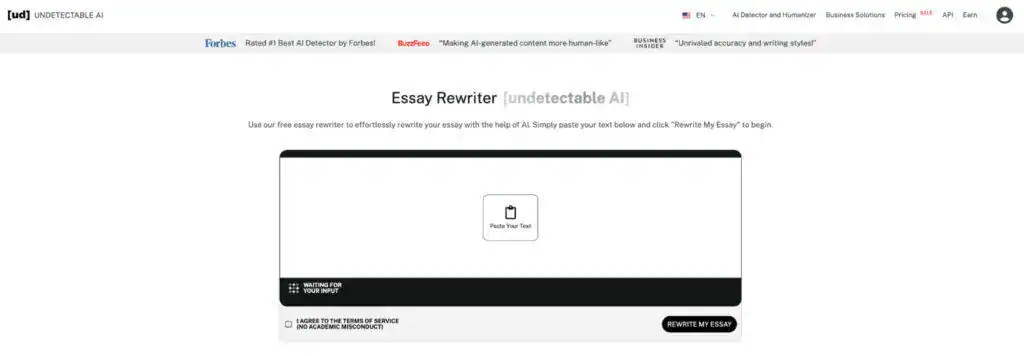 Undetectable AI's Essay Rewriter