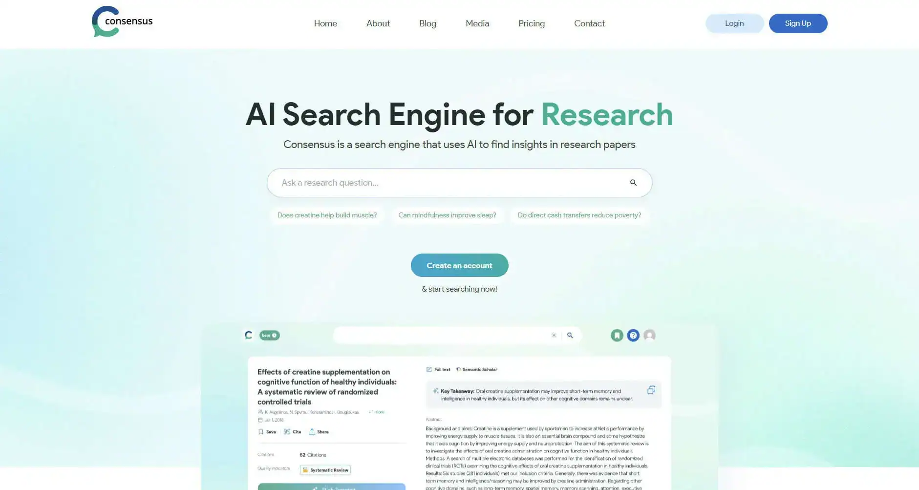 Consensus homepage
