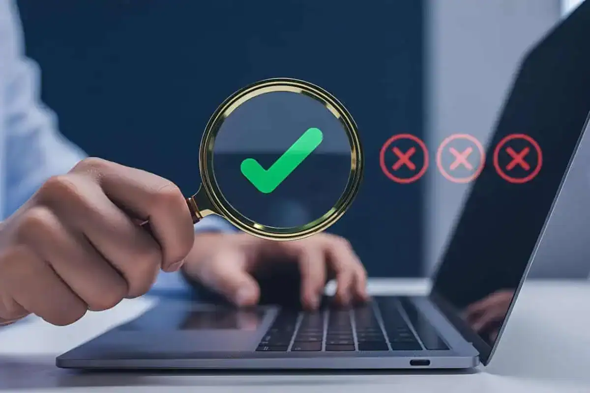 Digital verification process checking and approving online data