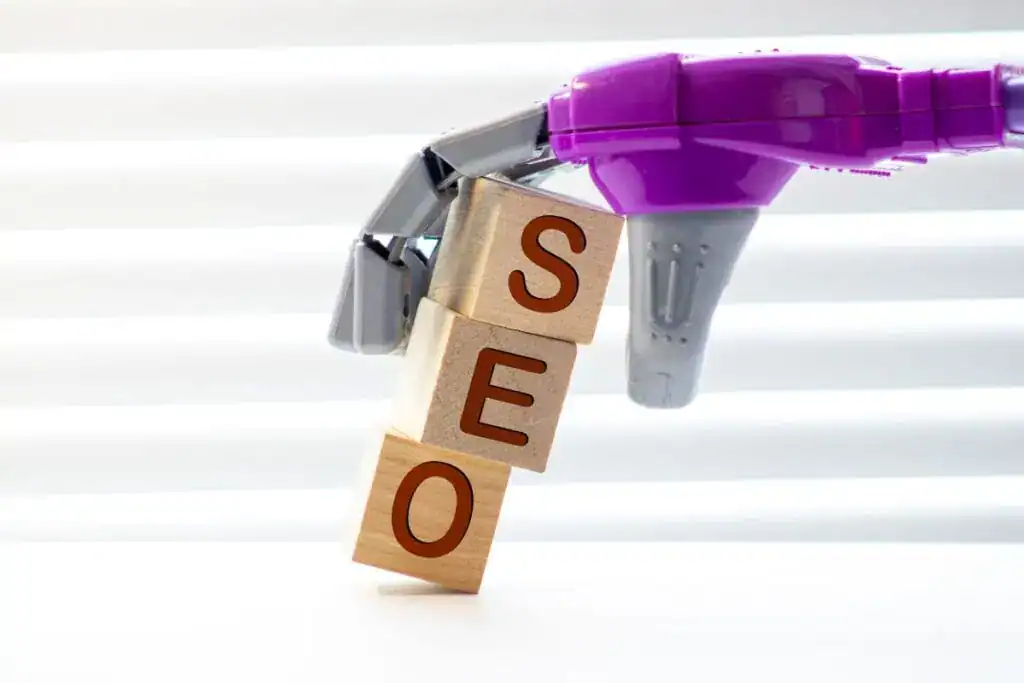 Cubes with the acronym seo for search engine optimization