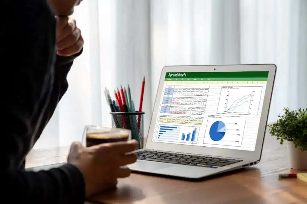 Spreadsheet document information financial startup concept snugly