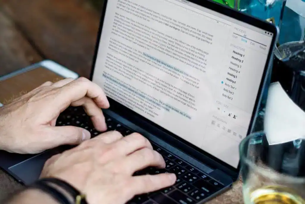 Hobby writer working typing article concept