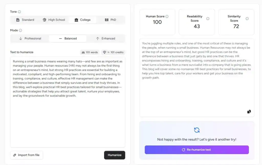 Análise do GPTHuman AI: ele consegue enganar os detectores de IA? 6 Análise do GPTHuman AI: ele consegue enganar os detectores de IA? Análise do gpthuman ai