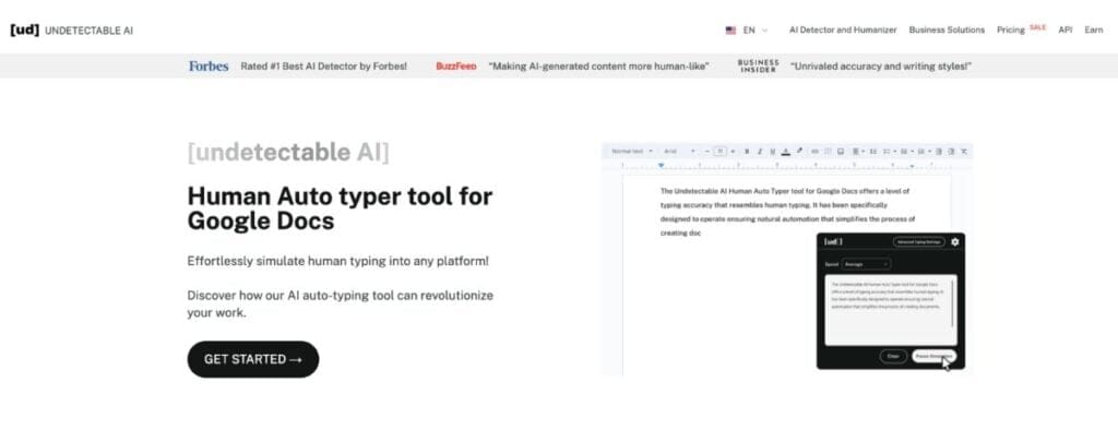 Undetectable AI's Human Auto Typer Tool
