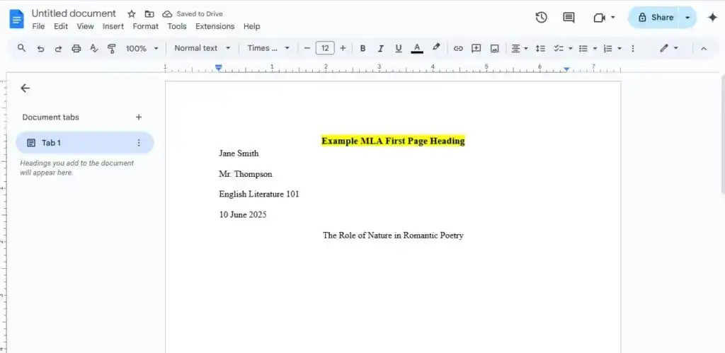 MLA Format on Google Docs: Step-by-Step Guide mla format