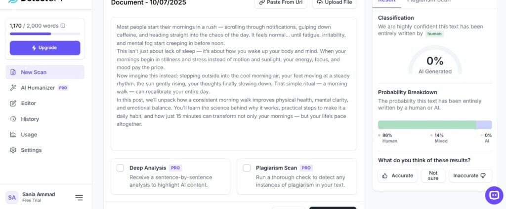 Examen de DetectGPT : Une analyse honnête et des informations clés 8 Screenshot showing Block 4 ai-generated result