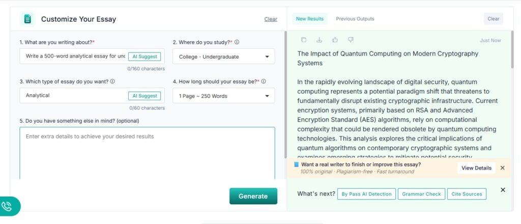 My Essay Writer AI Sample 2 screenshot