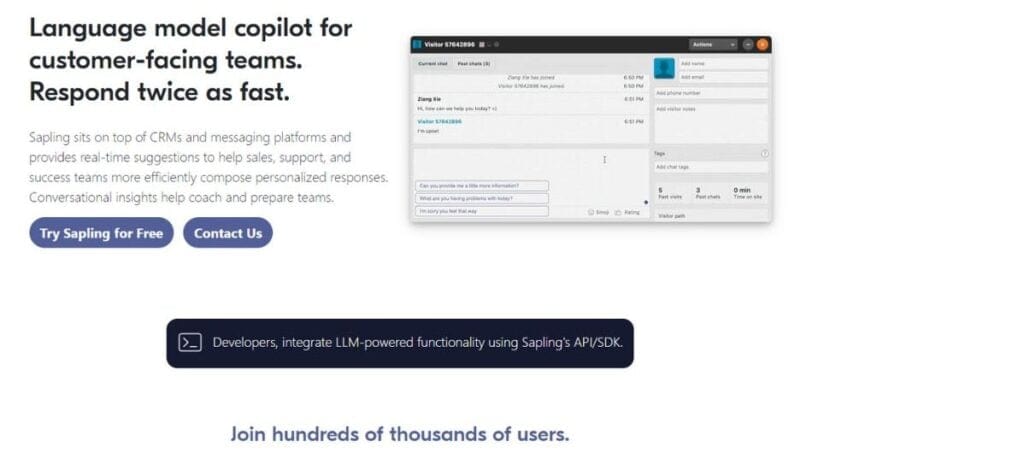 Sapling homepage