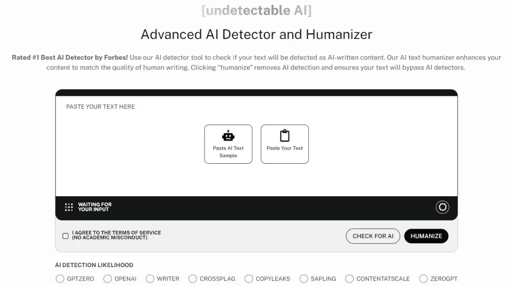 Undetectable AI's AI Detector and Humanizer