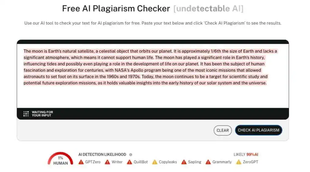Schermata del verificatore di plagio per l'alluminio o l'alluminio