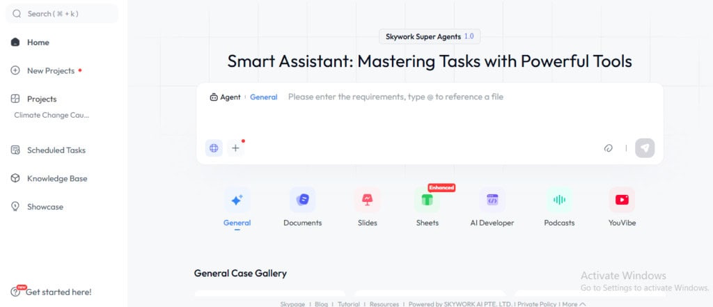 Análise do Skywork AI: é preciso ou apenas mais um hype sobre IA? 2 Skywork AI homepage screenshot