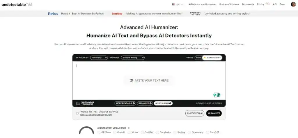el Humanizador AI Indetectable puede mejorar tu escritura