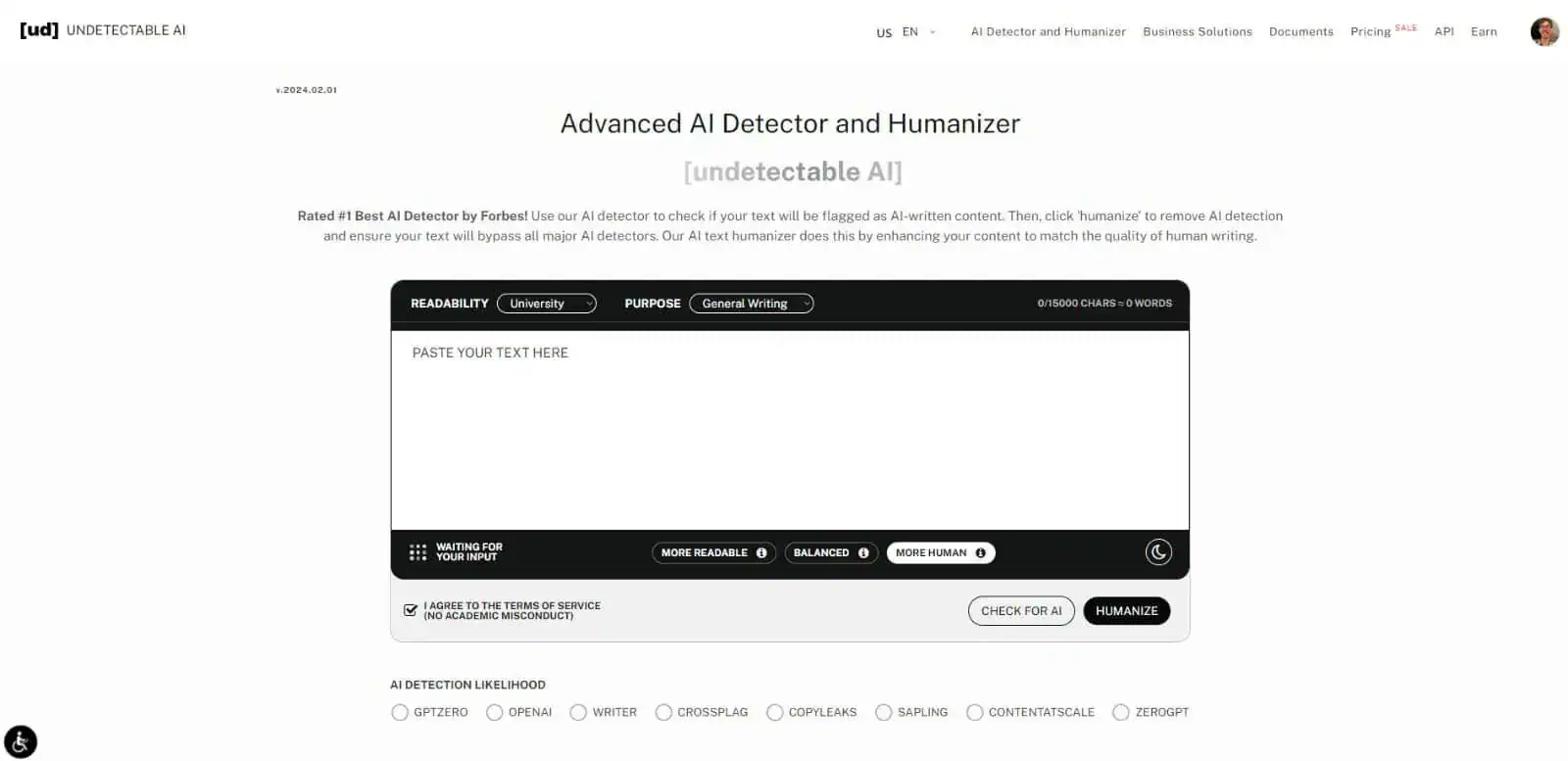 Undetectable AI's AI Detector and Humanizer