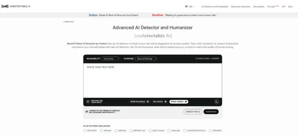 Erkennt SafeAssign AI? Was Blackboard-Benutzer wissen müssen 6 Der KI-Detektor und Humanisierer von Undetectable AI