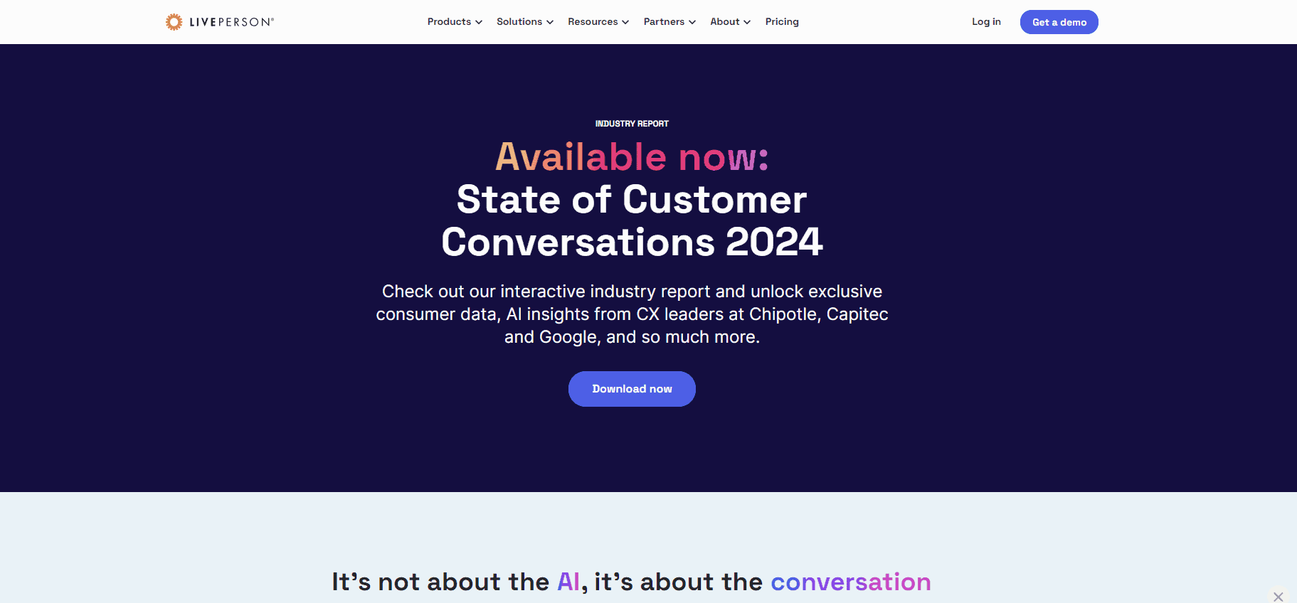 LivePerson homepage