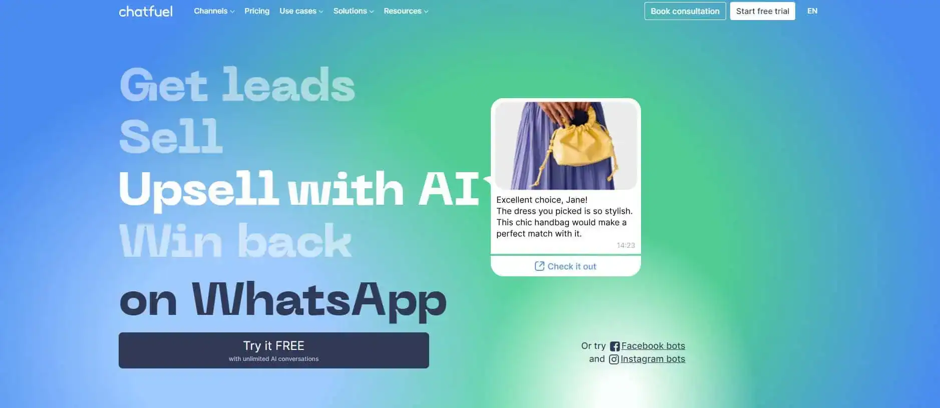 ChatFuel homepage