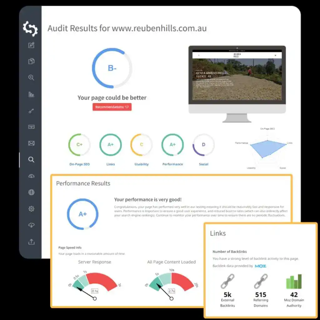 SEOptimer Überprüfung: Vollständige SEO Tool Breakdown 4 Screenshot des SEOptimer-Tools