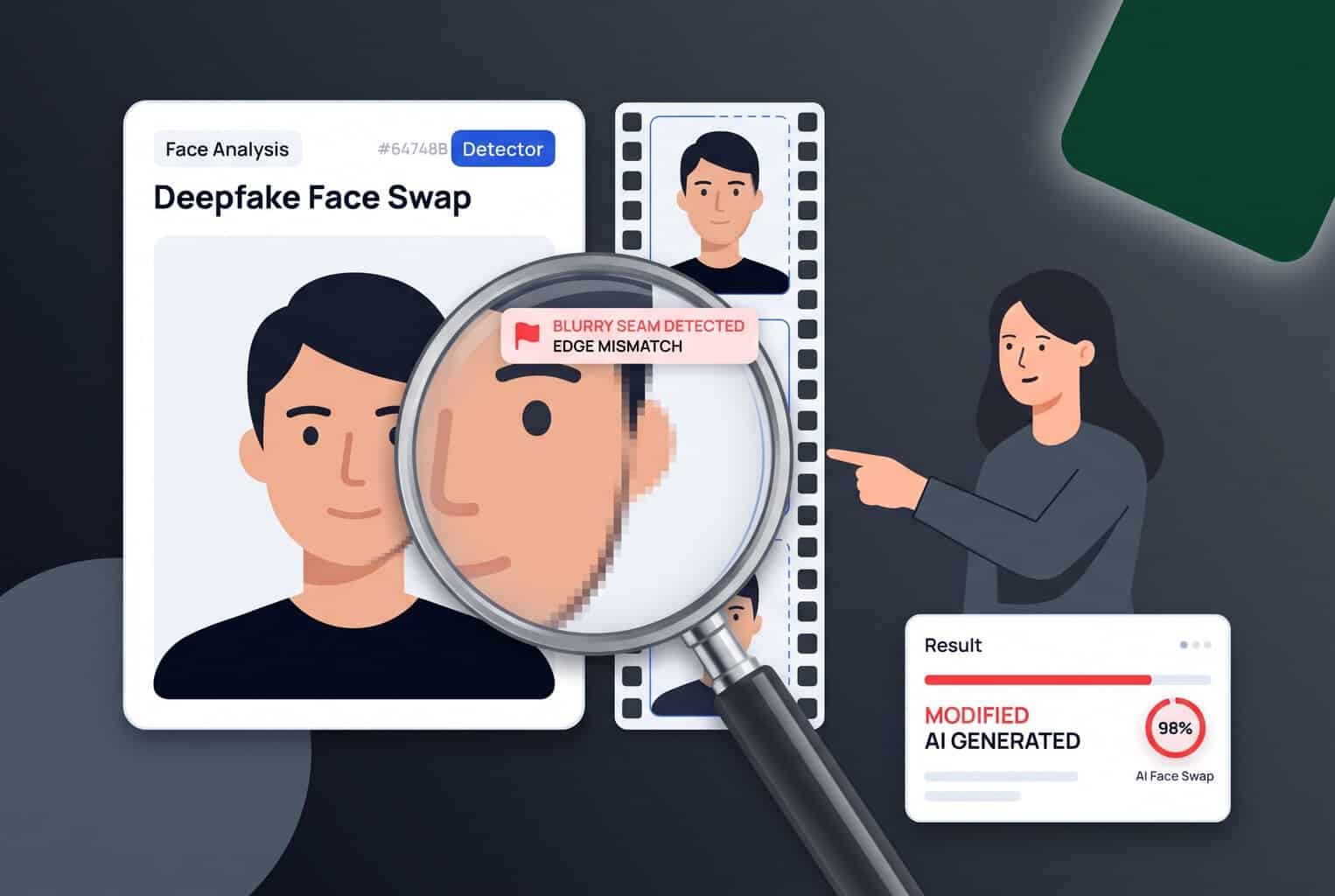 Comment repérer les « deepfakes » consistant en un échange de visages sur des photos et des courtes vidéos